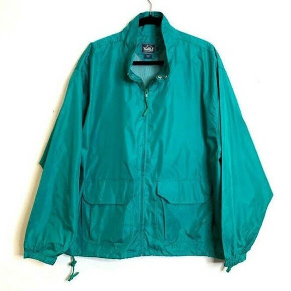 Vintage Woolrich Men L Windbreaker Jade Green - Picture 1 of 6